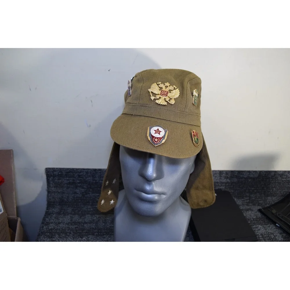 Soviet Russian Afghanka Hat Soldier Cap Military Hat 56 USSR + PINS